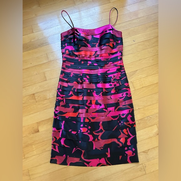 JS Collections Pink and Black Striped Dress - Picture 1 of 11